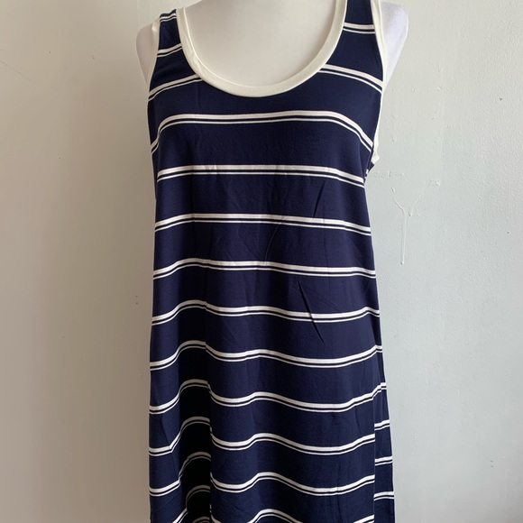 BB Dakota Navy and Cream Stripped Tank Dress - Picture 6 of 7